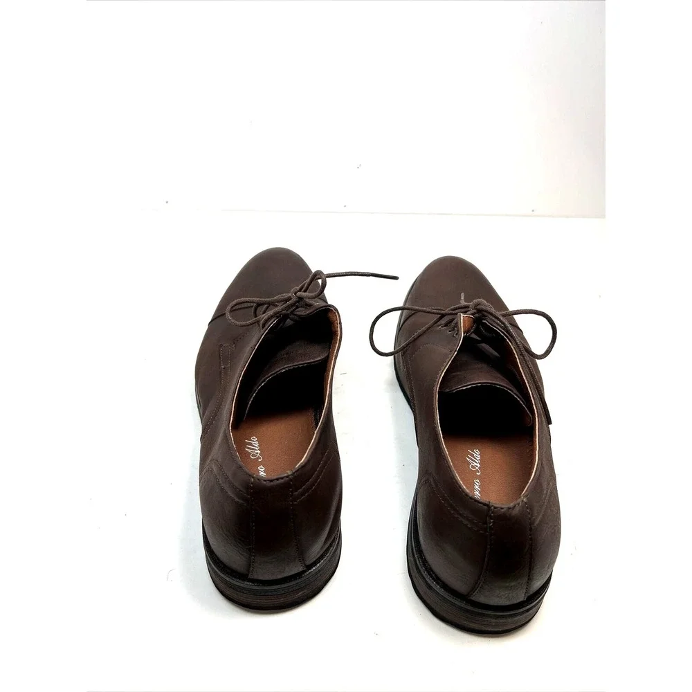 Ferro Aldo Men Dress Shoes Leather Lined Lace Up Brown Size 13
